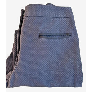 J McLaughlin Women's Cropped Ankle Navy Blue Textured Stretch Pants Sz 4